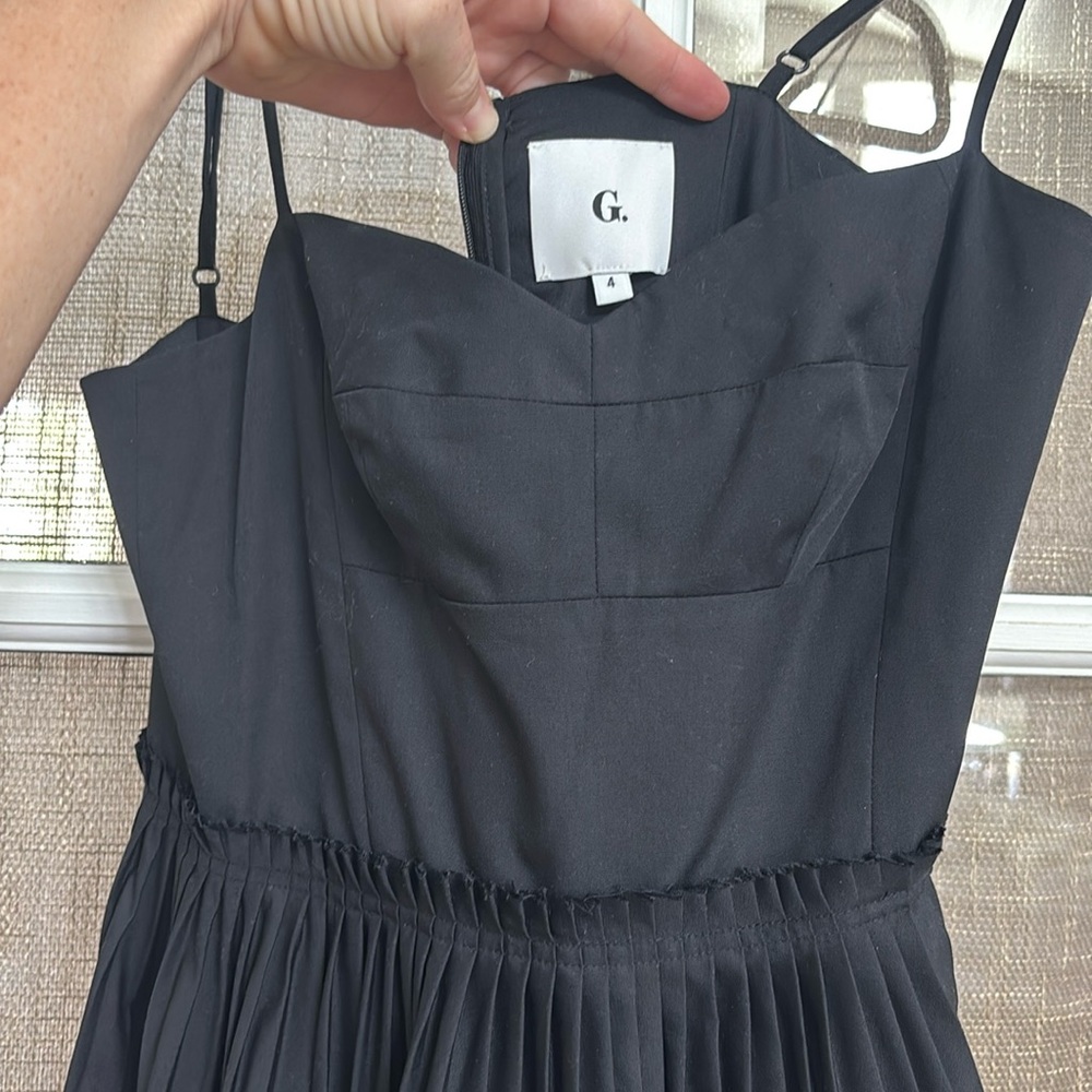 G. Label by GOOP Corset Pleated Maxi Dress